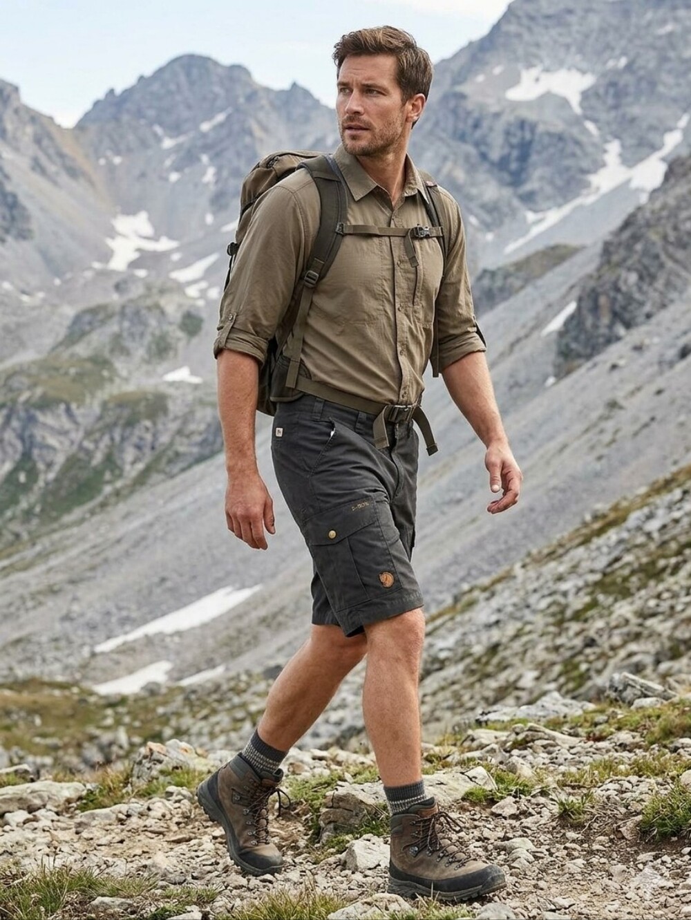 FJALLRAVEN G-1000 Mens Canvas Outdoor Hiking Cargo Shorts US 30"-31"